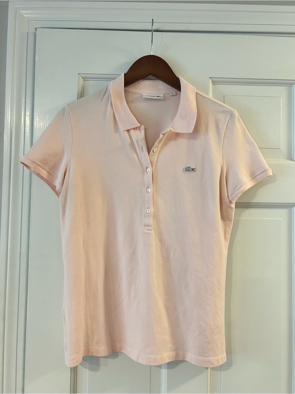 Lacoste Women's Light Pink Cotton Polo Shirt